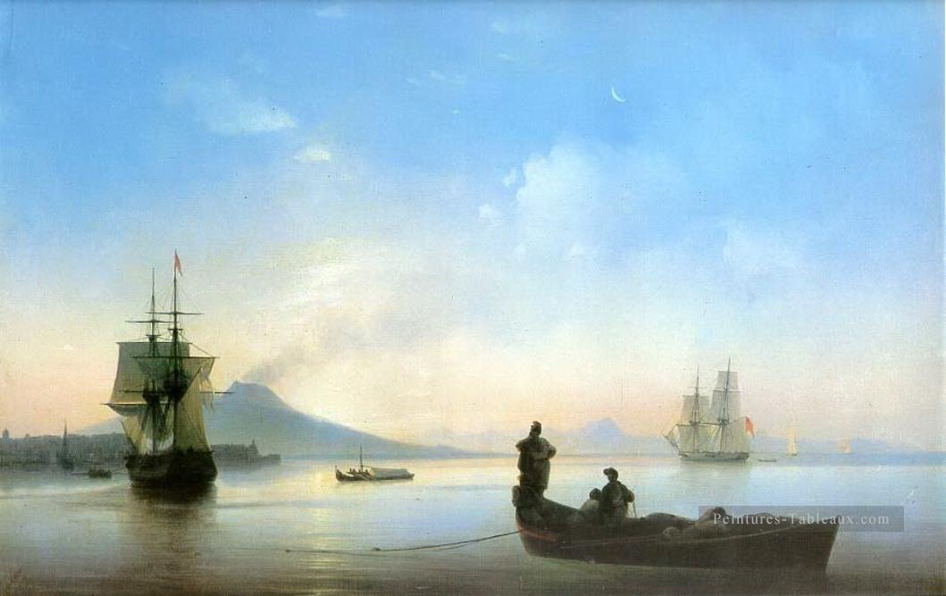 la baie de naples le matin 1843 Romantique Ivan Aivazovsky russe Peintures à l'huile